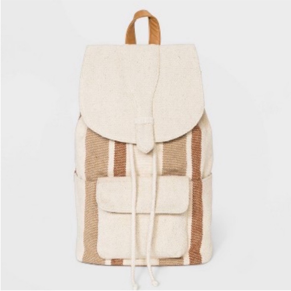 Universal Thread striped tweed canvas drawstring backpack